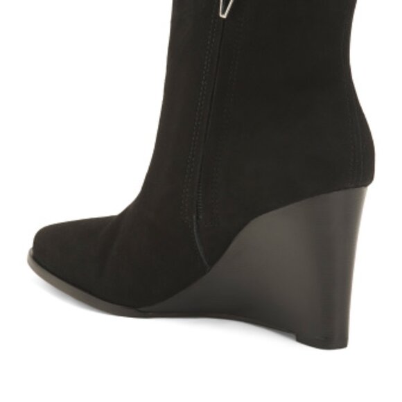 new Dolce Vita Susann Wedge Wide Suede Booties Boots 2510 4T2M - Picture 8 of 9